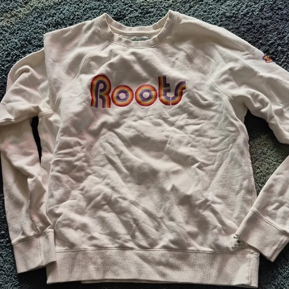 Roots Sweaters Roots Womens White Crew Neck Sweater Poshmark